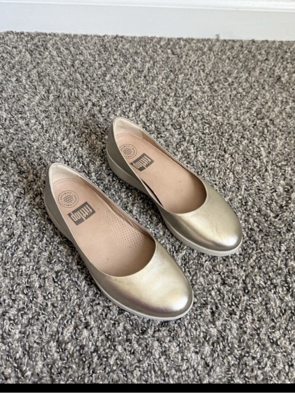 FitFlop Metallic Gold Ballet Flats